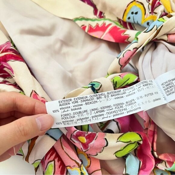 Zara Silky Floral Long Kimono Dress - Picture 9 of 9